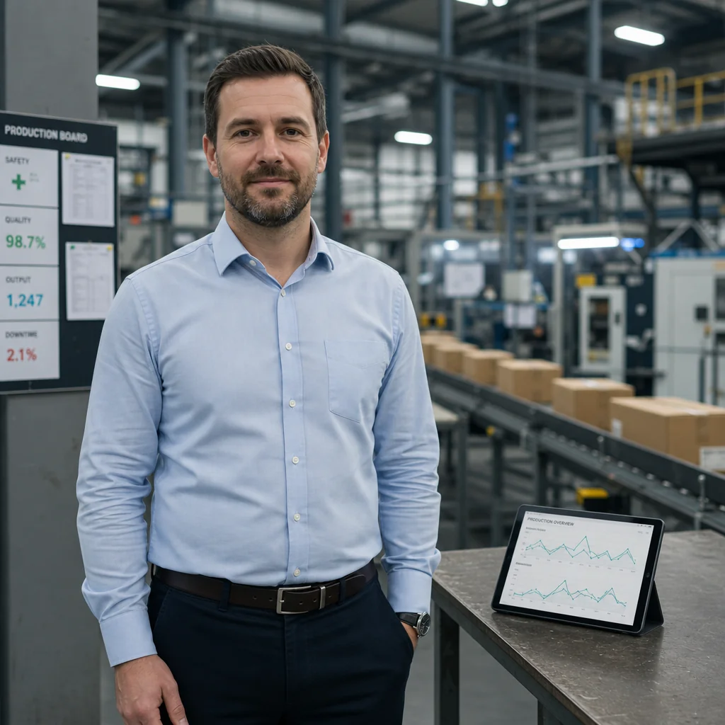 Client logistics manager reviewing warehouse operations